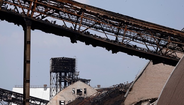 A view of the damaged Nika-Tera grain terminal, as Russia's attacks on Ukraine continues, in Mykolaiv, Ukraine. REUTERS