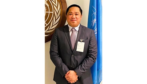 CWallet CEO and founder Michael Javier at the UN headquarters in New York.
