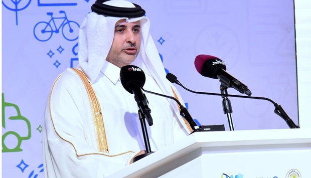 His Excellency Dr. Abdullah bin Abdulaziz Al-Subaie, Minister of Municipality inaugurates the Second Waste Management Conference and Exhibition 2022 at the Sheraton Doha Hotel. PICTURE: Thajudheen
