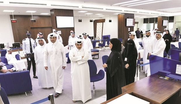 HE the Minister of Municipality Dr Abdulaziz Turki al-Subaie at the headquarters of the Rental Disputes Settlement Committee.