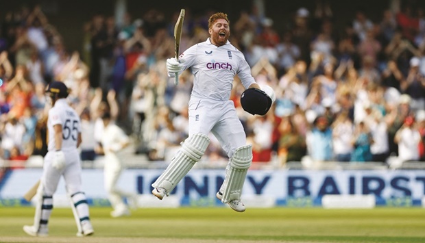?  Captain Ben Stokes celebrates after Englandu2019s victory over New Zealand on Day 5 of the second Test yesterday. (AFP)