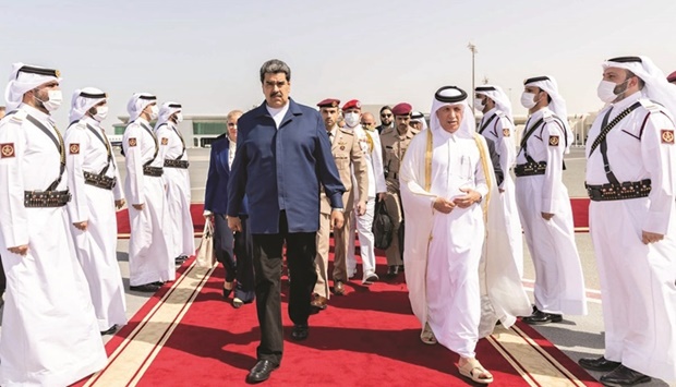 Venezuela President Nicolas Maduro left Doha on Thursday after an official visit to the country.