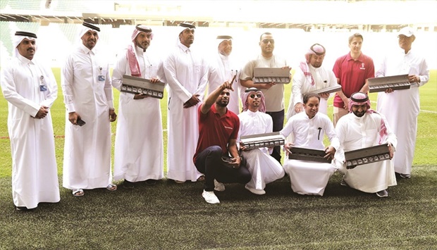 Saudi Arabian fans and former players during a fan engagement programme organised by the Supreme Committee for Delivery and Legacy at the Education City Stadium.