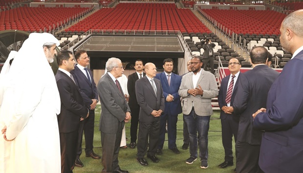 Al-Alimi was accompanied during his visit by Eng. Mohamed al-Amin Ahmed, Project Manager for Al Bayt Stadium at the Supreme Committee for Delivery & Legacy and Jassim Ali al-Marzouqi, Security Director for Al Bayt Stadium at the SC.  ?
