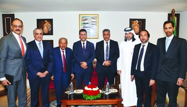 QBA Chairman HE Sheikh Faisal bin Qassim al-Thani and his accompanying delegation together with Algeria's ministers of tourism and housing.
