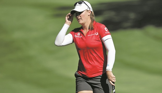 Jennifer Kupcho walks on the seventeen green during round two of the Meijer LPGA Classic at the Blythefield Country Club in Grand Rapids, Michigan. (Getty Images/AFP)