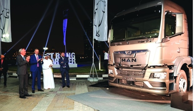 A snapshot from the launch of the MAN New Truck Generation range in Qatar.