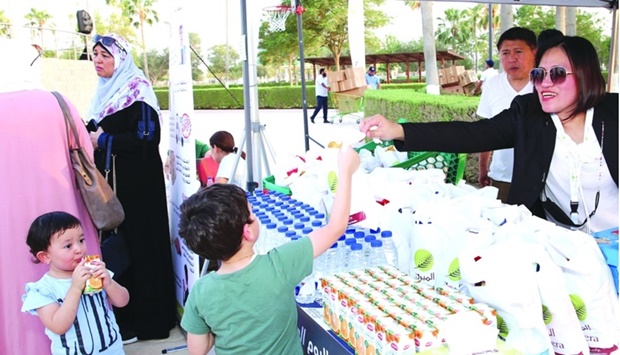 Al Meerau2019s kiosk at Al Khor Park in celebration of World Food Safety Day 2022.