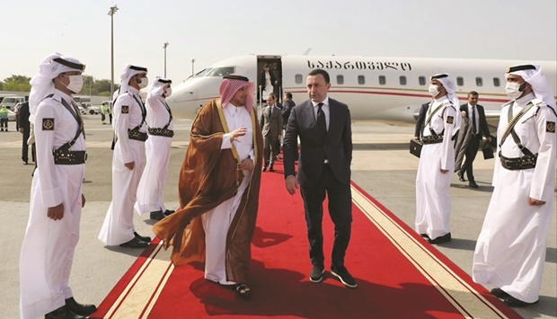 Prime Minister of Georgia Irakli Garibashvili arrived on Monday in Doha to participate in the Qatar Economic Forum, Powered by Bloomberg.