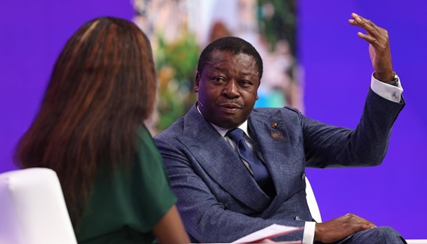 Faure Gnassingbe, Togou2019s president, speaks during a session at the Qatar Economic Forum in Doha on Tuesday.