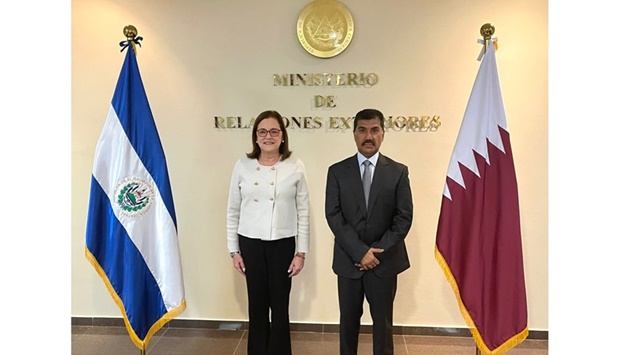 HE Secretary-General of the Ministry of Foreign Affairs Dr Ahmed bin Hassan al-Hammadi met with Minister of Foreign Affairs of El Salvador Alexandra Hill Tinoco, during his visit to the country, QNA reported from El Salvador.