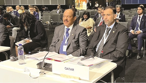 HE the Minister of Environment and Climate Change Sheikh Dr Faleh bin Nasser bin Ahmed bin Ali al-Thani attending the preliminary meeting in Stockholm.