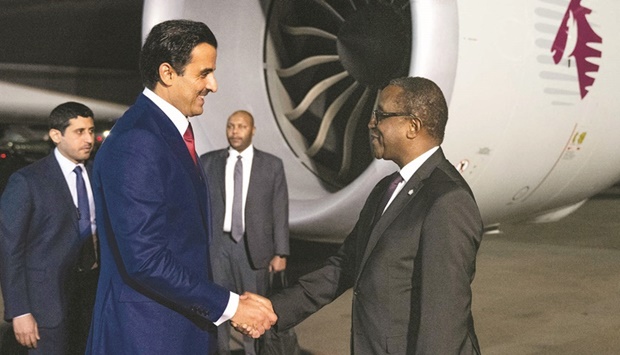 His Highness the Amir Sheikh Tamim bin Hamad al-Thani arrived on Thursday in Kigali to participate in the 26th Commonwealth Heads of Government Meeting, held in the Republic of Rwanda.
