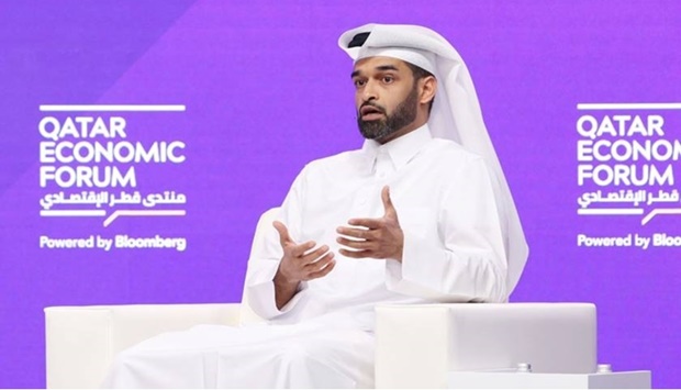 Hassan al-Thawadi, Secretary-General of the Supreme Committee for Delivery & Legacy (SC), speaks during the Qatar Economic Forum, Powered by Bloomberg.