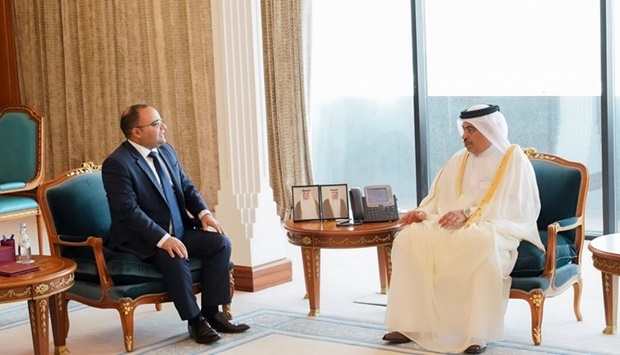 HE the Minister of Finance Ali bin Ahmed Al Kuwari meets with the Minister for Finance and Employment of the Republic of Malta Clyde Caruana