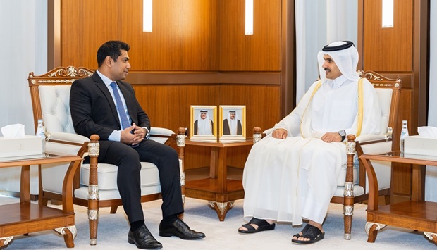 HE the Minister of State for Energy Affairs Saad bin Sherida Al Kaabi meets  with the Minister of Power and Energy of Sri Lanka Kanchana Wijesekera