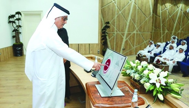 HE the Minister of Justice Masoud bin Mohamed al-Ameri during the ceremony to launch the project for the new portal.