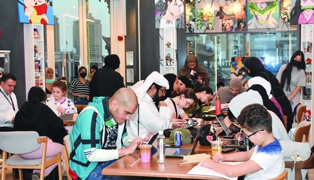 Manga artists and enthusiasts in Qatar participate in a friendly competition as part of QM's Years of Culture u2013 manga community gathering Wednesday at Anime Cafe. PICTURES: Thajudeen