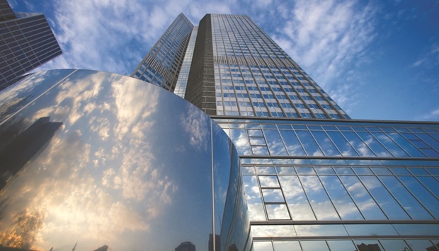 The headquarters of the European Central Bank in Frankfurt. Efforts by ECB hawks to secure an initial half-point hike in interest rates will fail as policy makers agree on a series of smaller increases, according to a Bloomberg survey of economists.