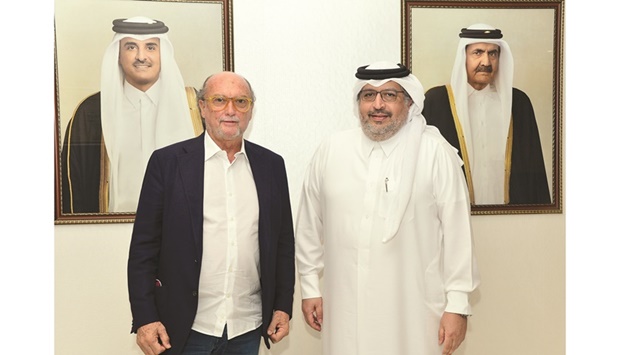 Gulf Times Editor-in-Chief Faisal Abdulhameed al-Mudahka met with International Sports Press Association (AIPS) president Gianni Merlo on Tuesday in his office. PICTURE: Shaji Kayamkulam.