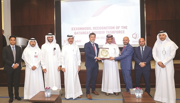 ExxonMobil Qatar executives visited Qatargas recently to present its Covid-19 taskforce with a recognition award