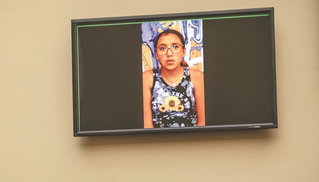 Miah Cerrillo, survivor and Fourth-Grade Student at Robb Elementary School in Uvalde, Texas, testifies during a House Committee on Oversight and Reform hearing on gun violence on Capitol Hill in Washington, yesterday. (Reuters)