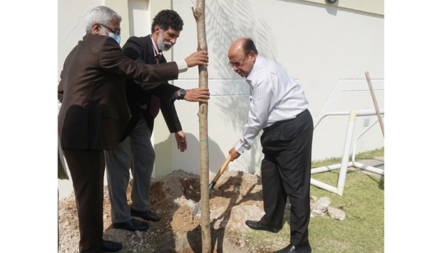 To accelerate the process of greening the campus, half grown trees, including date palms, Gulmohar, Neem and Chempaka were planted.