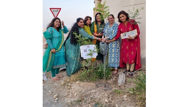 The Indian Women's Association celebrated World Environment Day by planting Neem and Bougainvillea saplings in the Indian Cultural Centre compound.