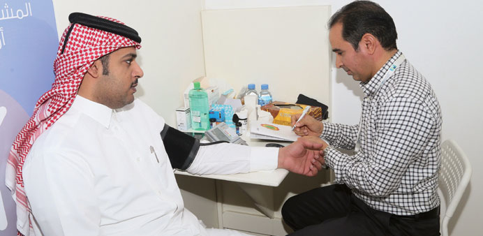  Al-Mannai being screened for diabetes. 