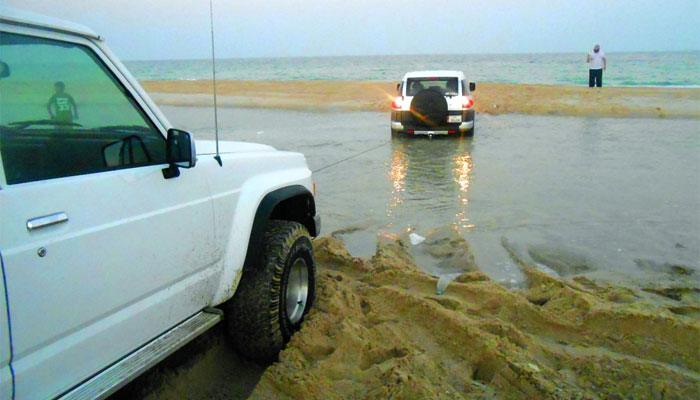 Several vehicles get stuck in the seawater during high tide as well as in the sand on beaches and dunes.