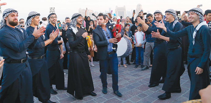 Arab performers  at the World Cancer Day 2015 celebation at Katara - the Cultural Village yesterday.