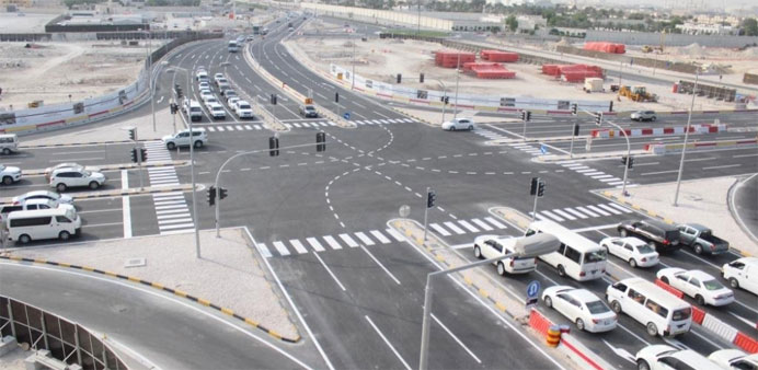 The new intersection after being opened to traffic.