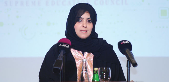 Amal al-Kuwari addressing the forum. PICTURE: Najeer Feroke
