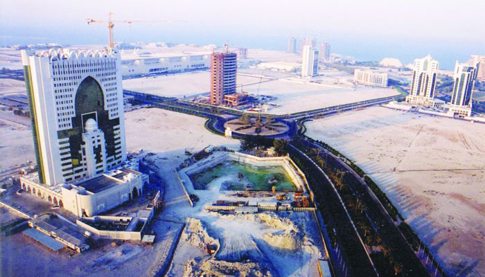 Towers being built at the West Bay area: Qatar in early nineties 