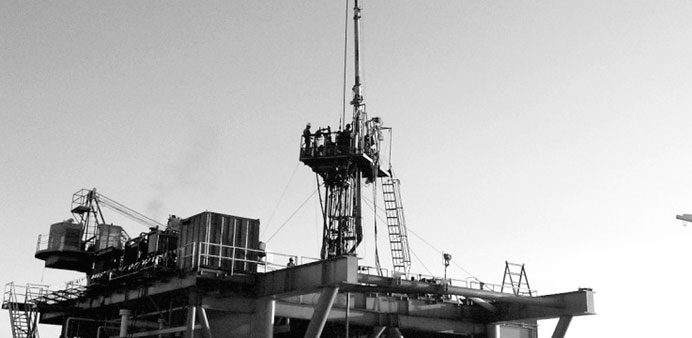 A view of the Bekapai oil field in Jakarta. The oil field, which pumped more than 50,000 bpd in 1978, now flows at just 7,000 barrels, a symbol of the