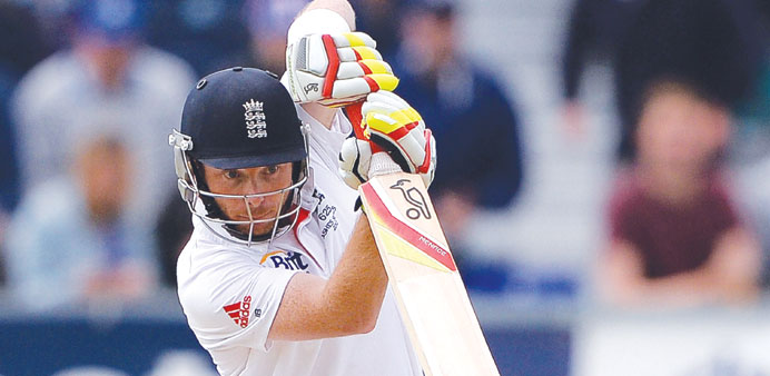 Englandu2019s Ian Bell was a picture of concentration during his unbeaten 105-run knock on Day 3 of the fourth Ashes Test at the Riverside stadium in Ches