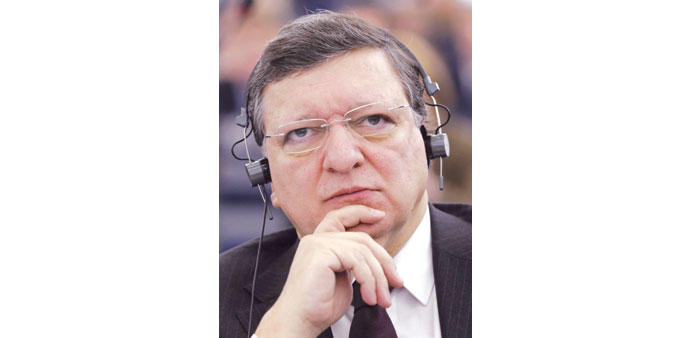 European Commission President Jose Manuel Barroso attends a debate on Greeceu2019s presidency of the EU for the next six months in Strasbourg.
