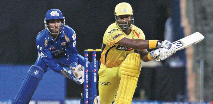 Chennai Super Kingsu2019 Dwayne Smith plays reverse sweep en route to his fifth fifty of the season. (BCCI)