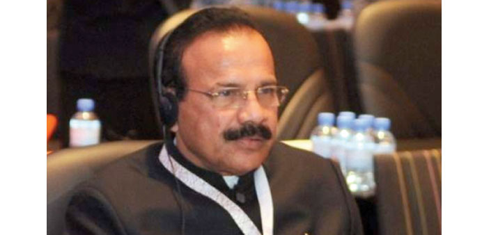 Indian Union Minister for Law and Justice D.V. Sadananda Gowda taking part in the UN Crime Congress in Doha.
