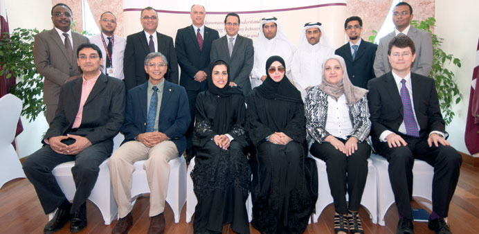 Representatives of TAMUQ and Qatar Shell at the signing ceremony.