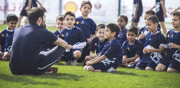Kids attending a training session.