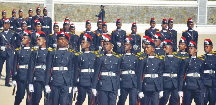 GRADUATION CEREMONY: Army cadets are seen during a graduation ceremony at Diyathalawa army camp, 154km east of Colombo.