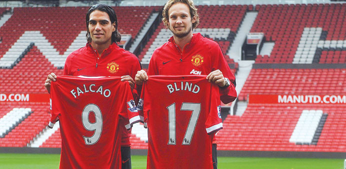 Radamel Falcao and Daley Blind are likely to play against QPR. (AFP)