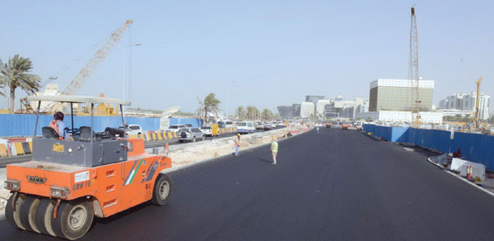 Work in progress on the Corniche.