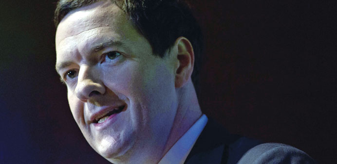 George Osborne delivers a speech at the Conservative Home spring conference in central London yesterday.