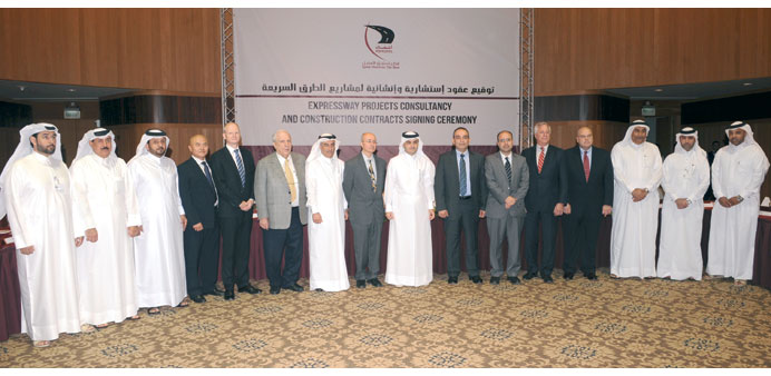 Representatives of the companies which were awarded Expressway contracts with Ashghal president Nasser Ali al-Mawlawi and other senior officials.