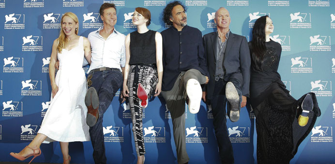 Actors Amy Ryan and Edward Norton are joined by director Alejandro Inarritu and actors Emma Stone, Michael Keaton and Andrea Riseborough during the ph