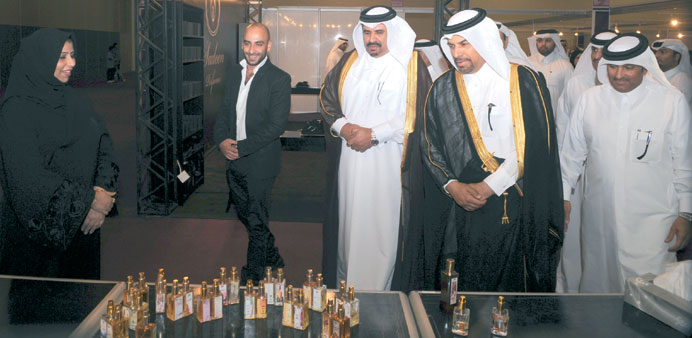  Mohamed bin Ahmed bin Towar al-Kuwari visiting one of the stalls.