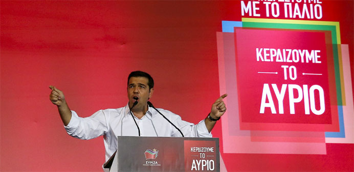 Former Greek prime minister and leader of leftist Syriza party Alexis Tsipras