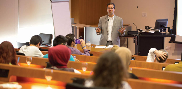 Michael Joseloff during an interaction with the students of NU-Q.